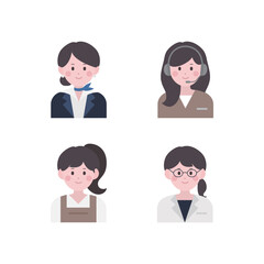 professional business character woman girl head face illustration