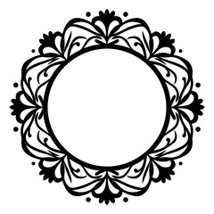 Vintage Decorative Ornamental Circle frame vector, Round vector ornamental Frame