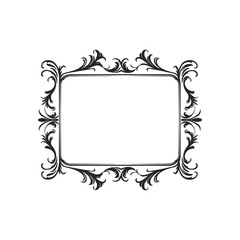 Decorative border frame with corner vector illustration