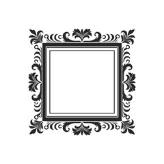 Decorative border frame with corner vector illustration