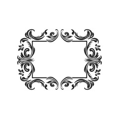 Decorative border frame with corner vector illustration
