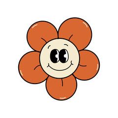 Groovy Flower Cartoon Illustration