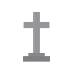 シンプルな十字架のお墓のイラスト　外国　素材