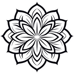 Black and white abstract circular pattern mandala, Mandala Line Drawing Design, Colorful Ornamental luxury mandala pattern