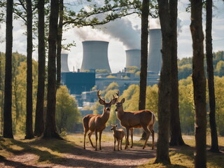 Nuclear power plant in nature