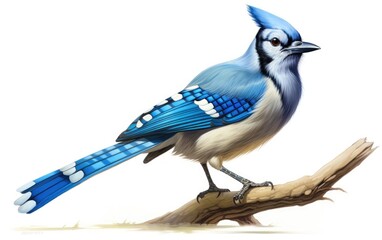 Blue Jay Bird On Transparent Background.