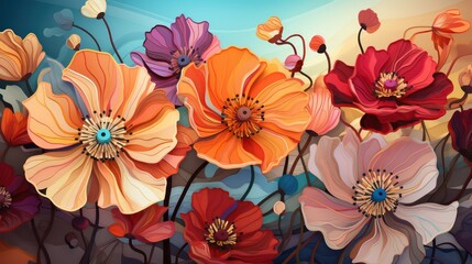 close up flower background illustration