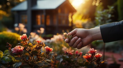 hand with flowers