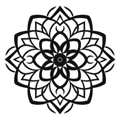 Black and white abstract circular pattern mandala, Mandala Line Drawing Design, Colorful Ornamental luxury mandala pattern