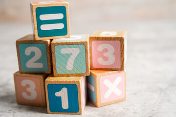 Math number colorful, education study mathematics learning teach concept.