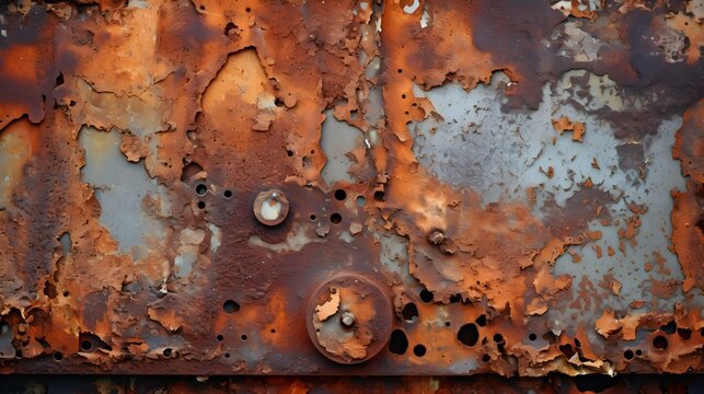 texture plaque de m&eacute;tal rouill&eacute;e, g&eacute;n&eacute;r&eacute; par IA