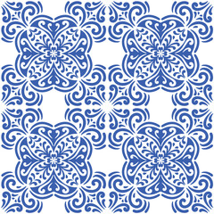 Ornamental blue and white patterns for any decor.