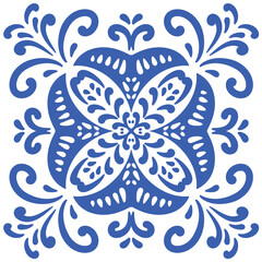 Fototapeta premium Ornamental blue and white patterns for any decor.
