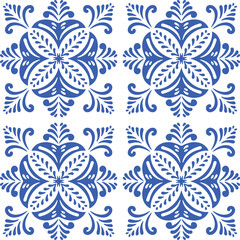 Ornamental blue and white patterns for any decor.