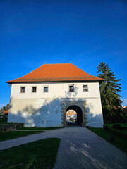 Fototapeta na wymiar Varazdin old town, beautiful old fortress, touristic attraction, Croatia