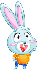 Obraz na płótnie Canvas Easter funny rabbit carrot emotions stickers