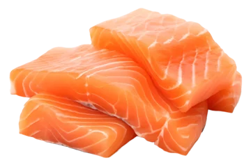 Foto op Plexiglas Raw sliced salmon fillet isolated on transparent background. © Emmy Ljs
