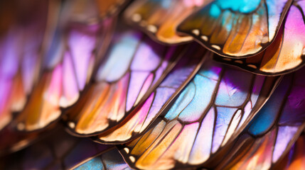 A delightful closeup of butterfly wings in sharp focus, perfect for nature-lovers or imaginative designs.