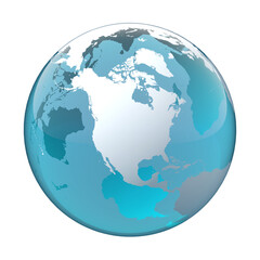 North America, USA, Canada, earth globe, world map