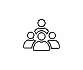 People icon in Basic straight flat style. Collection of vector symbol on white background. Vector illustration.