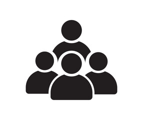 People icon in Basic straight flat style. Collection of vector symbol on white background. Vector illustration.