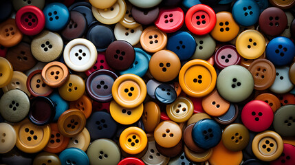 Fototapeta premium Sewing buttons background. Colorful sewing buttons texture