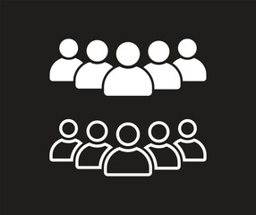 People icon in special lineal style. Collection of vector symbol on white background. Vector illustration.