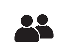 People icon in Basic straight flat style. Collection of vector symbol on white background. Vector illustration.