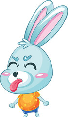Easter funny rabbit carrot emotions stickers