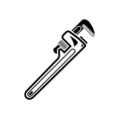 Pipe wrench wrench icon isolated on background vector illustration.