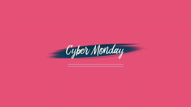 Cyber Monday with blue watercolor brush on red gradient, motion abstract art, watercolor and holidays style background