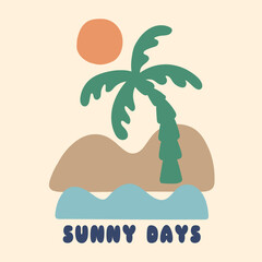 tropical island graphic