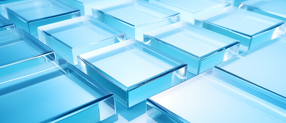 Luxury abstract digital of blue geometric, techno cubes background.