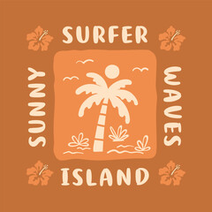 tropical island graphic