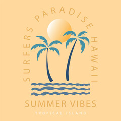 tropical island graphic