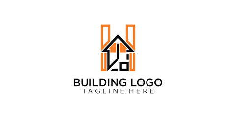 Creative home construction logo design with modern style| building logo| premium vector