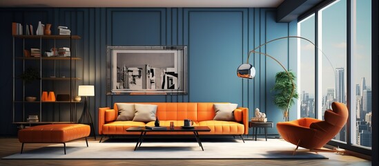 representation of a living room indoors