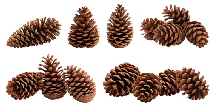 Pine cones isolated on transparent background