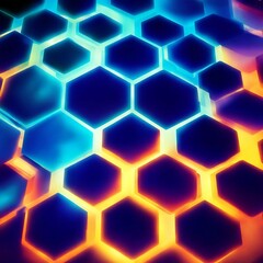 Abstract geometric hexagon background. Generated using AI tools