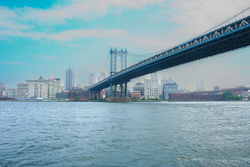 Nice view on a great bridge at New York City, USA
