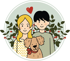 Cute Pet Dog Adoption and Fostering New Addition to Family Portrait