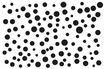 black polka dot pattern on random white background	
