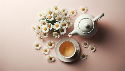 Obraz na płótnie Canvas Chamomile Tea Time Elegance