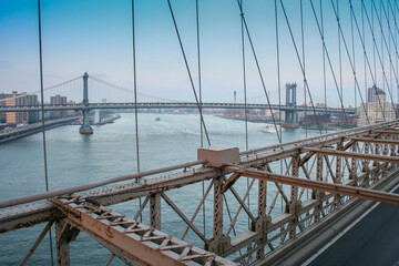 Nice view on a great bridge at New York City, USA
