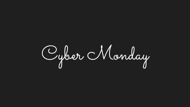 Retro Cyber Monday text on black gradient, motion abstract holidays, minimalism and promo style background