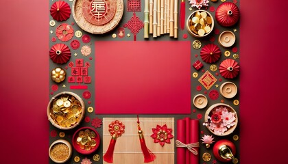 Chinese New Year Culinary Feast Top View