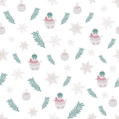 Pattern with New Years elements. Vector background