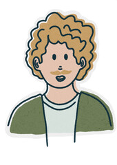 Illustration logo personnes stickers visage