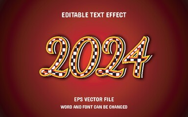 Fototapeta premium 2024 Happy new year editable text effect design