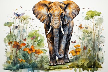 Elephant Animal Watercolor Patterns